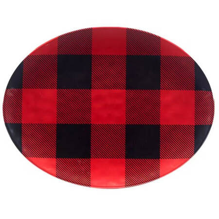 Red Buffalo Plaid (Melamine) 18" Oval Serving Platter