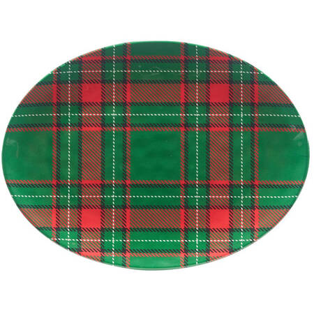 Christmas Plaid (Melamine) 18" Oval Serving Platter