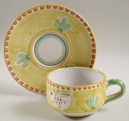 Campagna-Chicken Flat Cup & Saucer Set