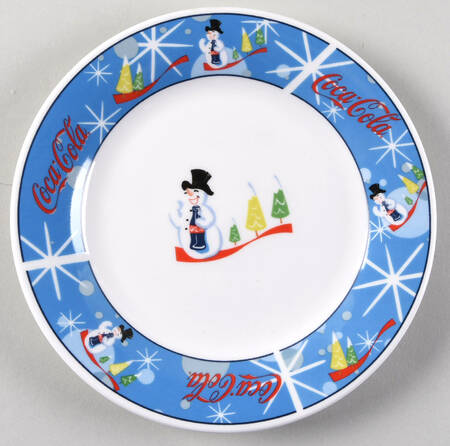 Laughing Snowman Salad/Dessert Plate by Coca-Cola