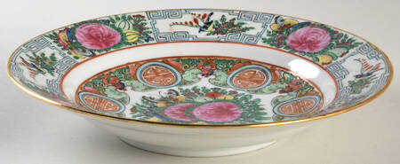 Rose Medallion (No People) Large Rim Soup Bowl