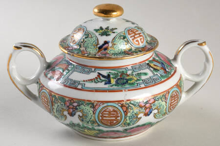 Rose Medallion (No People) Sugar Bowl & Lid