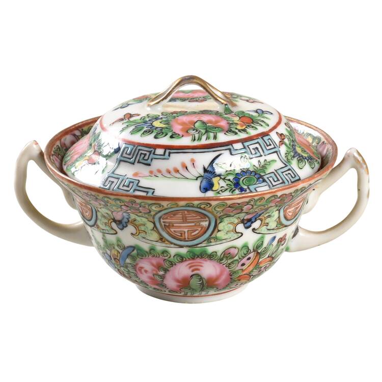 Rose Medallion (No People) Mini Sugar Bowl & Lid