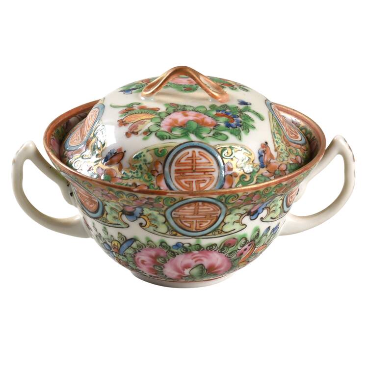 Rose Medallion (No People) Mini Sugar Bowl & Lid