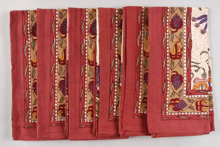 Table Linens & Accessories (6 Pack) 19" x 19" Fleurs des Indes Cloth Napkin
