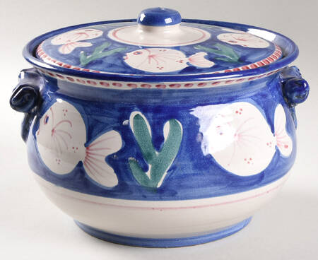 Campagna-Fish (Blue, Red Dots) by Ceramica Artistica (CAS Vietri)
