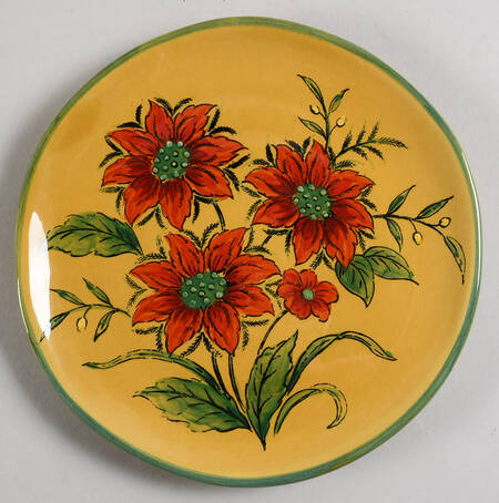 Gold Poinsettia Salad Plate