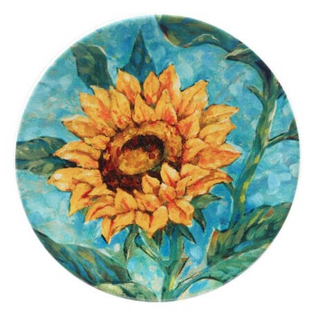 Golden Sunflowers Salad Plate