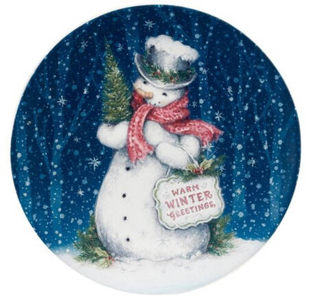 Snowman Greetings Dinner Plate