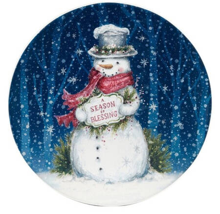 Snowman Greetings Dinner Plate