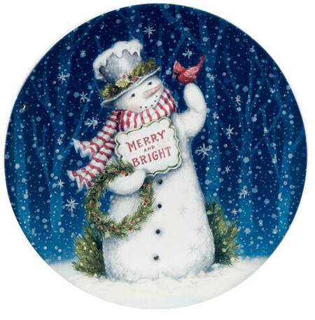 Snowman Greetings Dinner Plate