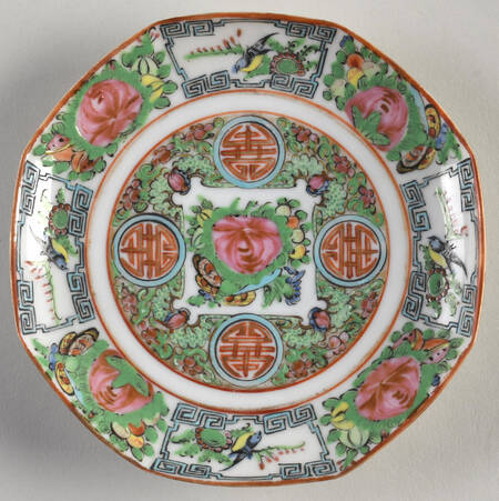 Rose Medallion  (No People) Octagonal Saucer