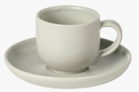 Pacifica Oyster Gray Flat Demitasse Cup & Saucer Set