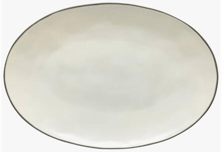Stacked Organic-Salt (White) 17" Oval Serving Platter