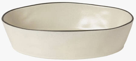 Stacked Organic-Salt (White) 12'' Oval Baker