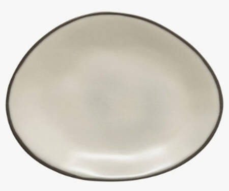 Stacked Organic-Salt (White) 8" Oval Plate