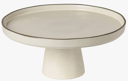 Stacked Organic-Salt (White) 10" Diameter Pedestal Cake Stand