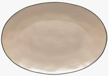 Stacked Organic-Cremini (Tan) 17" Oval Serving Platter