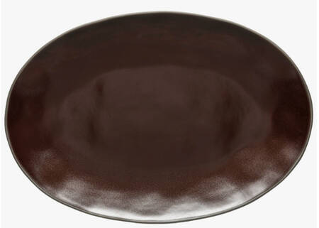 Stacked Organic-Port (Dark Brown) 17" Oval Serving Platter