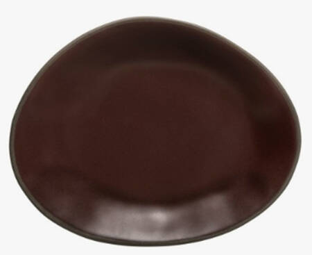 Stacked Organic-Port (Dark Brown) 8" Oval Plate