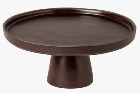 Stacked Organic-Port (Dark Brown) 10" Diameter Pedestal Cake Stand