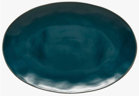Stacked Organic-Deep Sea (Blue) 17" Oval Serving Platter