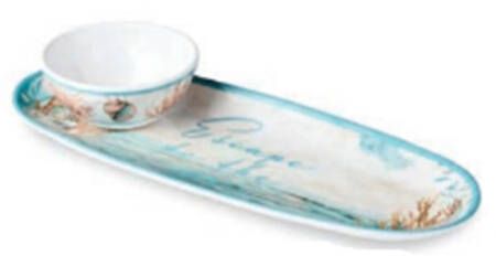 Escape To the Sea Melamine Dip Bowl & Tray Set