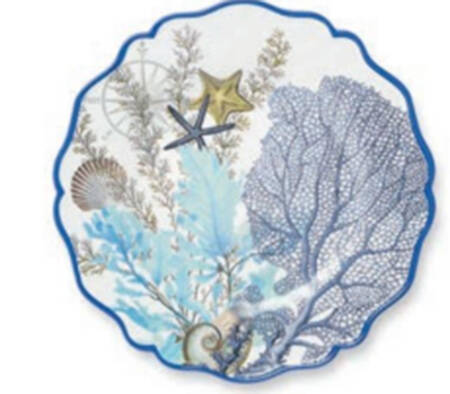Blue Lagoon (Melamine) 14" Round Platter