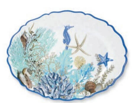 Blue Lagoon (Melamine) 18" Oval Serving Platter