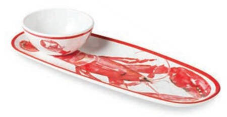 Beach House Lobster (Melamine) Melamine Dip Bowl & Tray Set