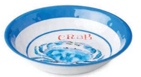 Beach House Crab (Melamine) 13" Round Serving Bowl