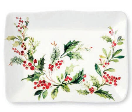 Holly and Vines 14" Rectangular Serving Platter