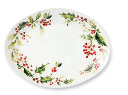 Holly and Vines 16" Oval Serving Platter