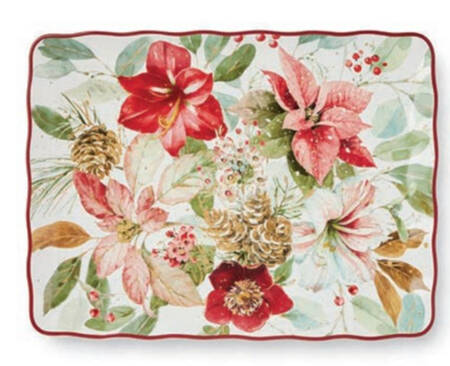 Winter Blooms 16'' Rectangular Tray