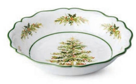 Holly Tree (Melamine) 13" Round Serving Bowl