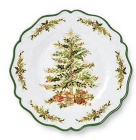 Holly Tree (Melamine) 14" Round Platter