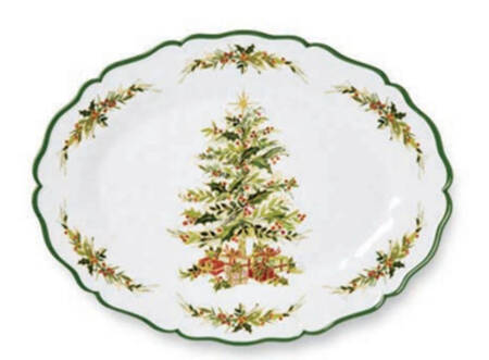 Holly Tree (Melamine) 18" Oval Serving Platter