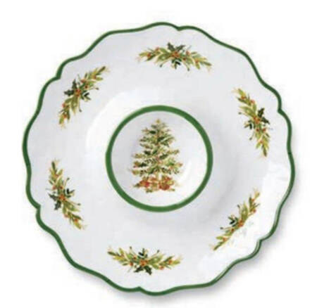 Holly Tree (Melamine) 1 Piece Chip & Dip