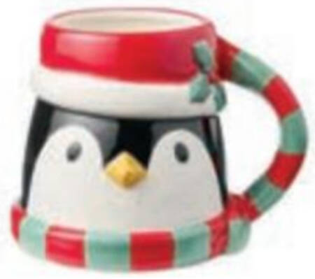 Festive Christmas Penguin Figural Mug