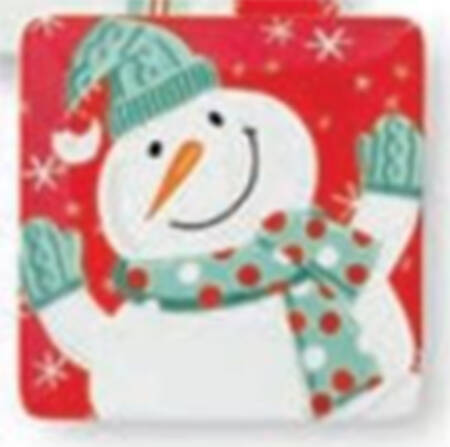 Festive Christmas Snowman Salad/Dessert Plate