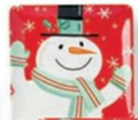 Festive Christmas Snowman Salad/Dessert Plate
