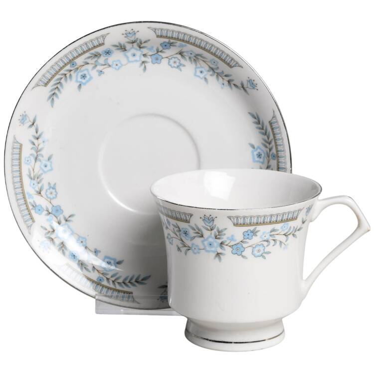 CX877 Platinum Trim Footed Cup & Saucer Set
