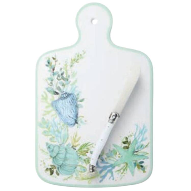 Sea Glass Melamine Cheese Board & Knife Set