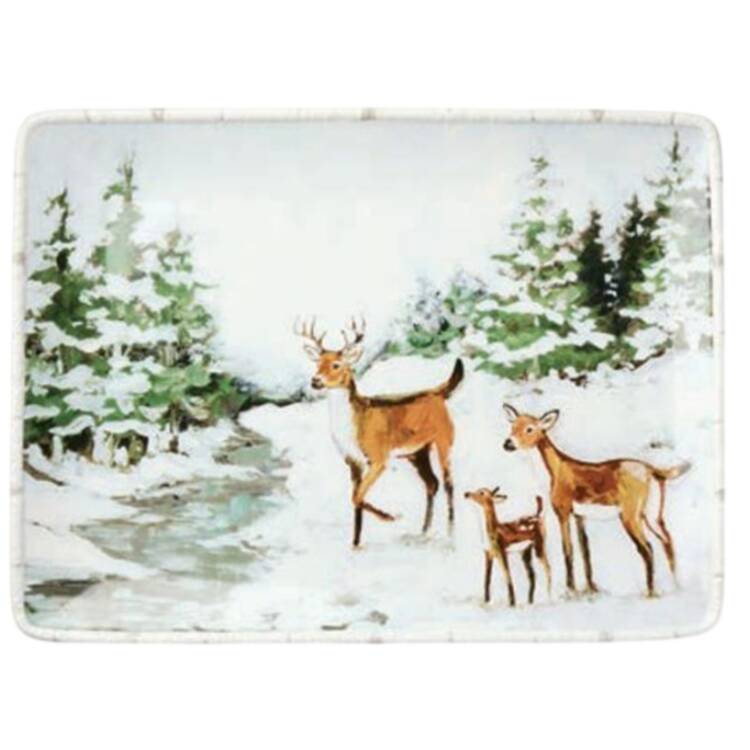 Winter's Cabin 16" Rectangular Serving Platter