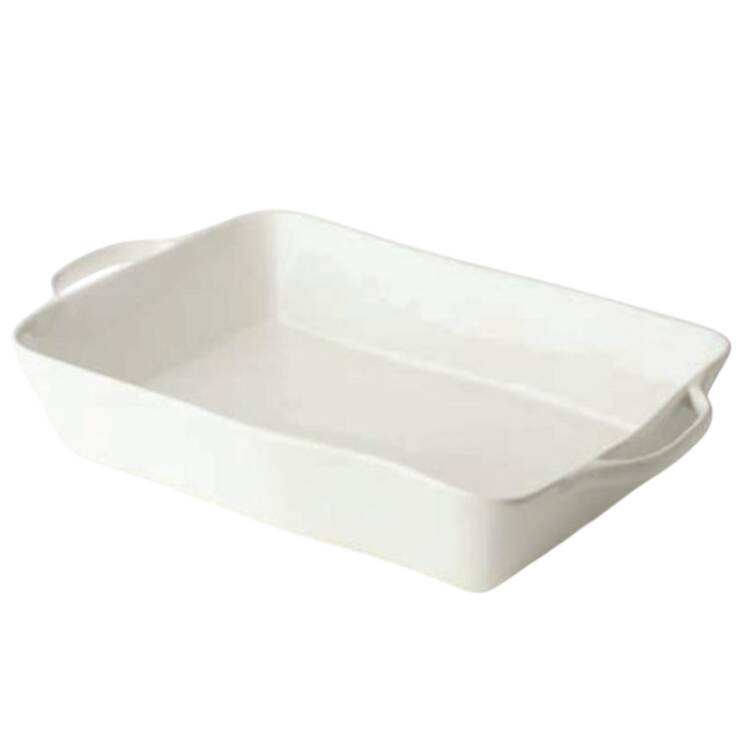 Linen Cream 14" Rectangular Baker