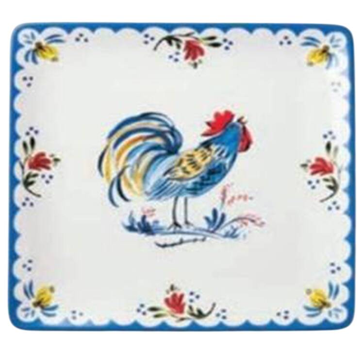 French Rooster 12" Square Serving Platter