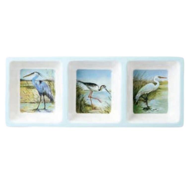 Coastal Birds Melamine 3-Part Relish