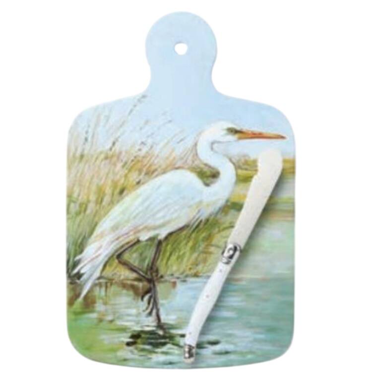 Coastal Birds Melamine Cheese Board & Knife Set