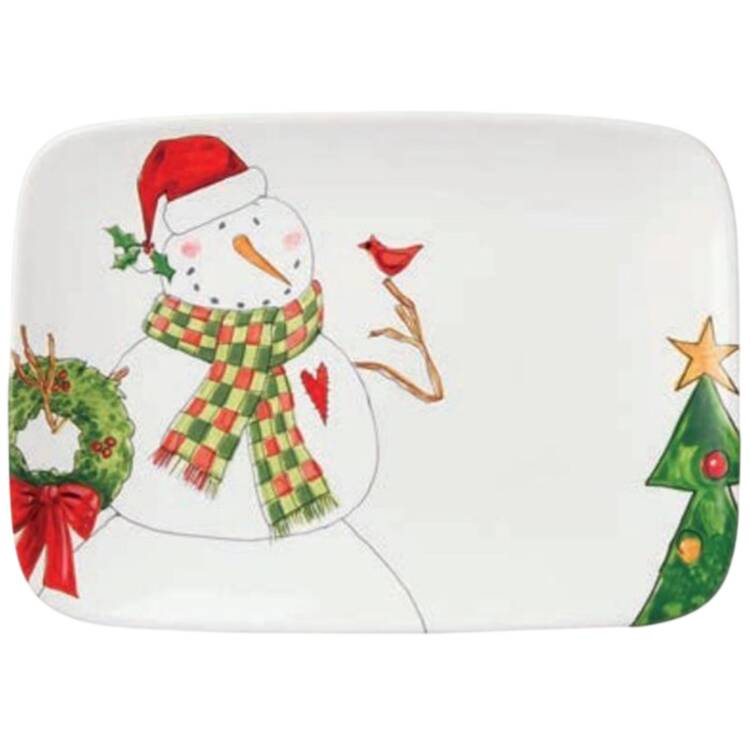 Snowman Delight 14" Rectangular Serving Platter