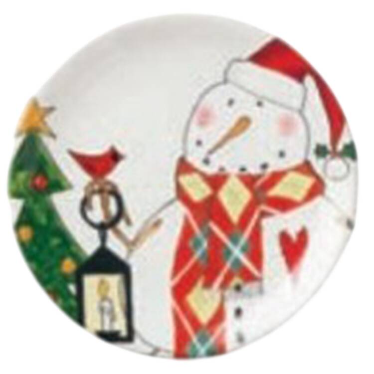 Snowman Delight Dessert Luncheon Plate
